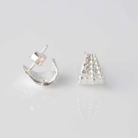 Sea Urchin Silver Wrap Stud Earrings