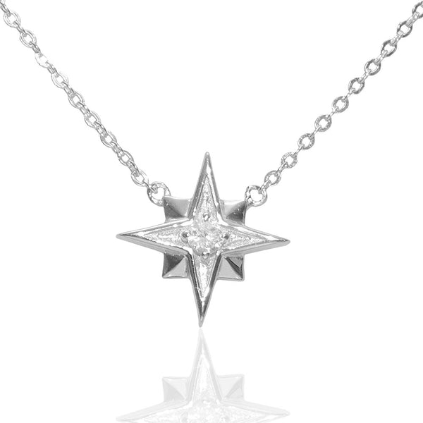 Saoirse Sterling Silver w. Swarovski My North Star Pendant Necklace