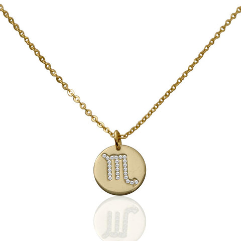 Saoirse Zodiac Signs Sterling Silver w. Gold Plating & Swarovski Stones Scorpio Pendant Necklace