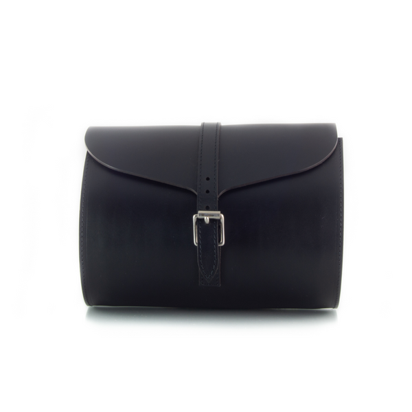 Curve Black Leather Barrel Bag