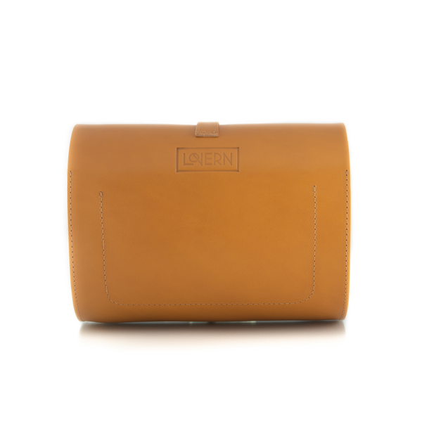 Scallop Tan Leather Barrel Bag MARK E SHEEHAN