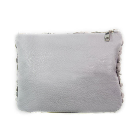 Alexa Silver & White Leather Cross Body Bag
