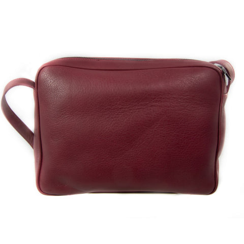 Belle Wine Red Leather Cross Body Bag