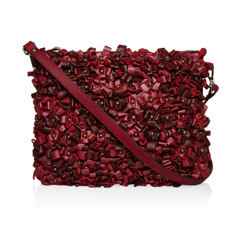 Belle Wine Red Leather Cross Body Bag