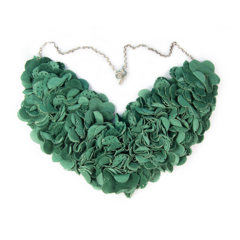 Luna Forest Green Leather Necklace