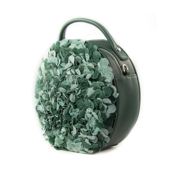Luna Forest Green & Mint Leather Cross Body Bag