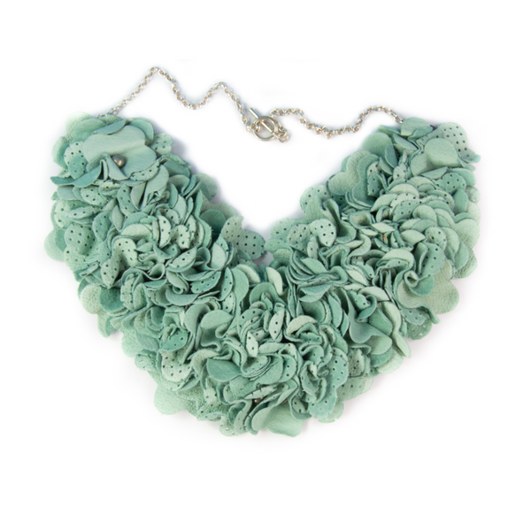 Luna Mint Green Leather Necklace