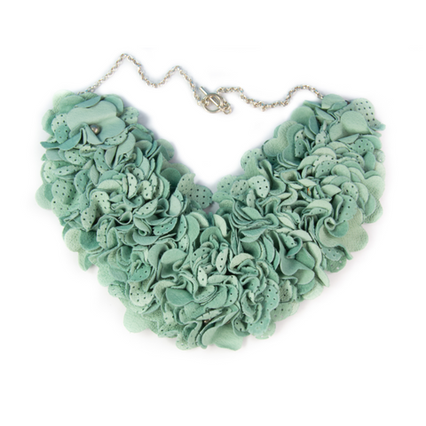 Luna Mint Green Leather Necklace