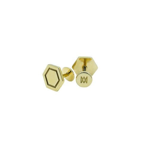 Brass Hex Cufflinks