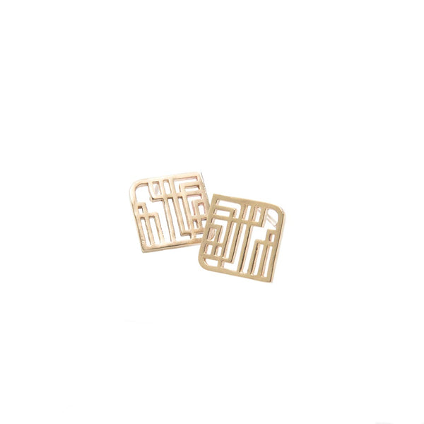 Fusion Map Gold Stud Earrings