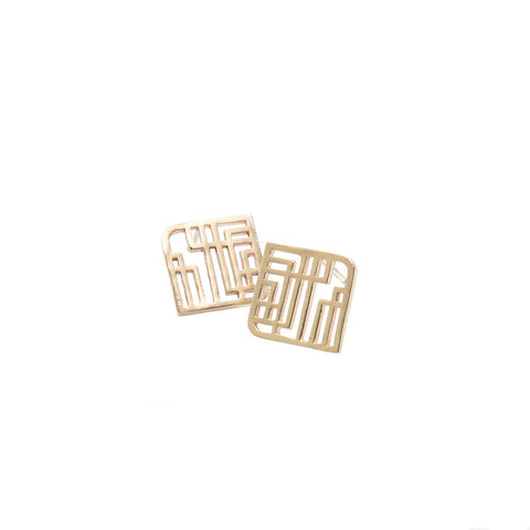 Fusion Map Gold Stud Earrings