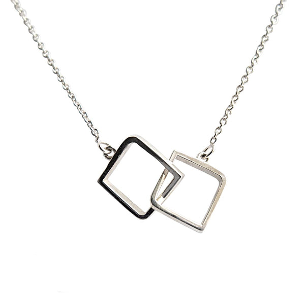 Le Chéile Silver Linked Pendant - Square