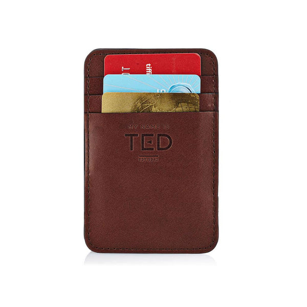 Magic Wallet Chocolate Brown Leather Wallet w. Brown Suede Lining