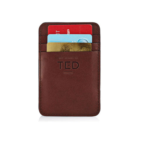 Magic Wallet Chocolate Brown Leather Wallet w. Brown Suede Lining