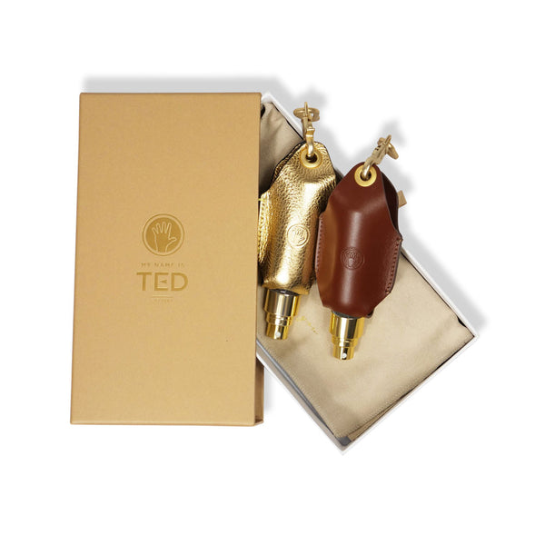 HandySan Brown Leather Carry Case for Hand Sanitisers