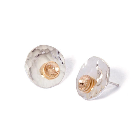 Simon Barber Making Waves Gold & Silver Stud Earrings