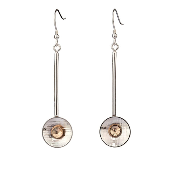 Pendulum Gold & Silver Drop Earrings