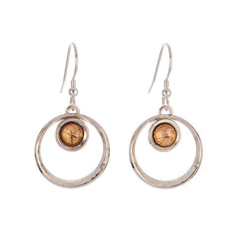 Ripples Gold & Silver Drop Earrings