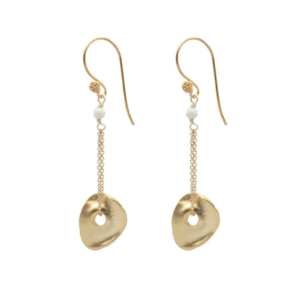 Chain Gold-Plated Ivory Earrings