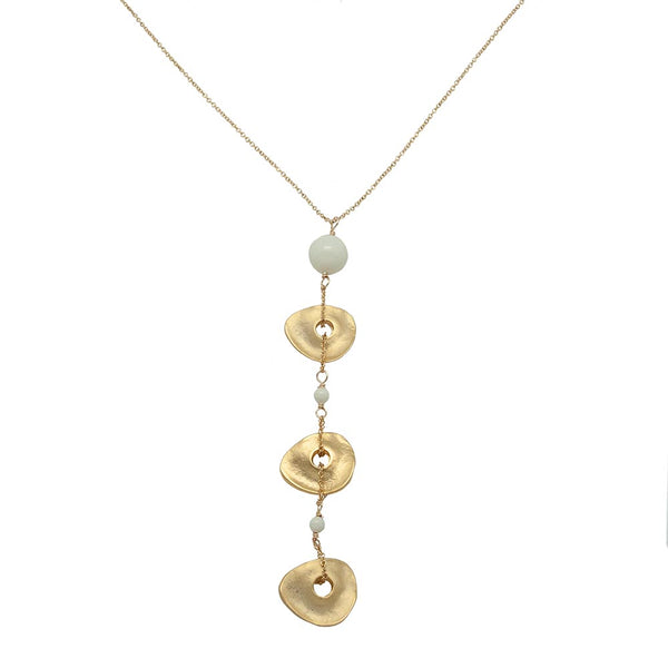 Freeform Gold-Plated Ivory Disc Pendant