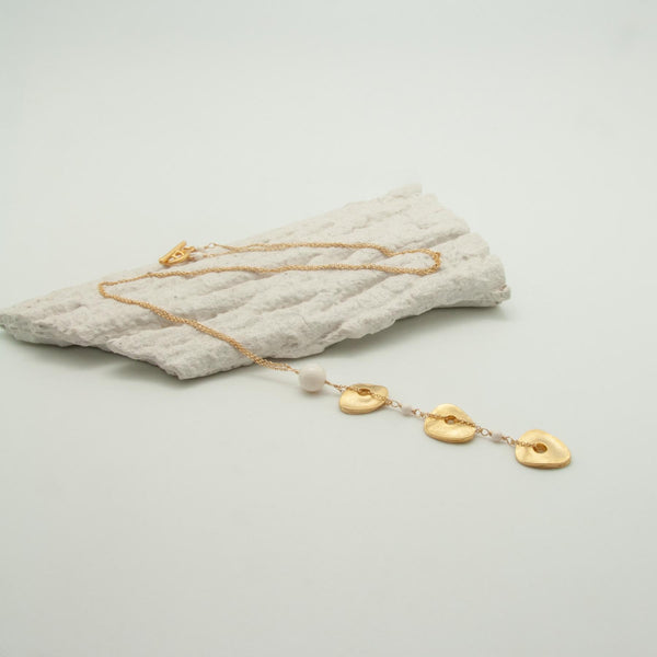 Freeform Gold-Plated Ivory Disc Pendant