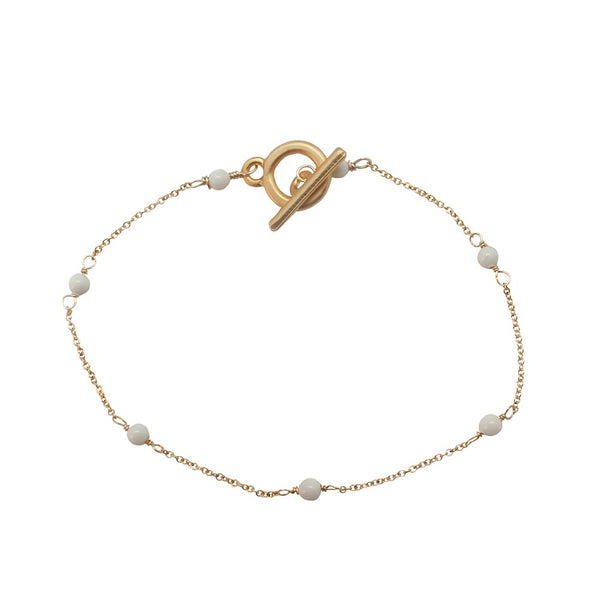 Mini Dot Gold-Plated Ivory Bracelet