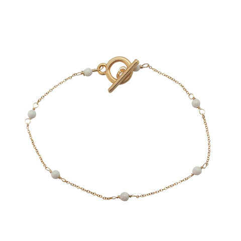 Mini Dot Gold-Plated Ivory Bracelet