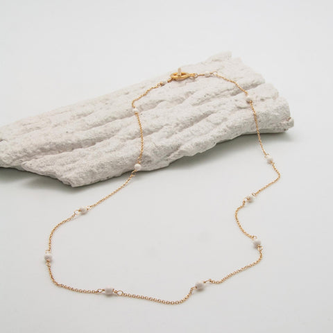 Mini Dot Gold-Plated Ivory Chain