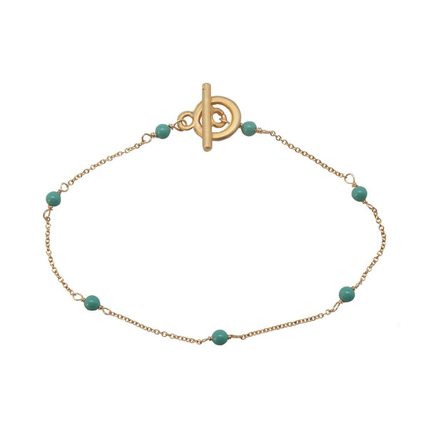 Mini Dot Gold-Plated Jade Bracelet