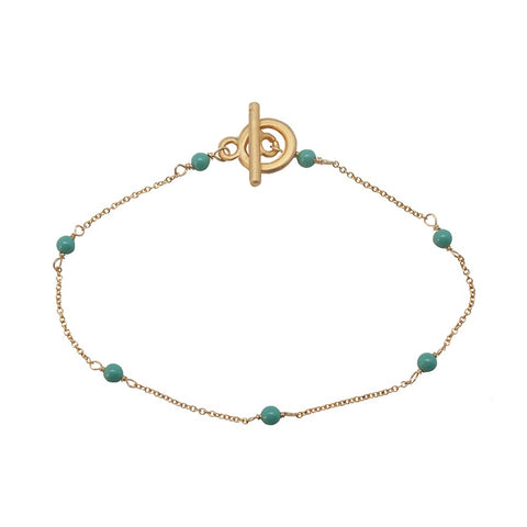 Mini Dot Gold-Plated Jade Bracelet