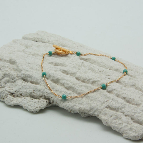 Mini Dot Gold-Plated Jade Bracelet