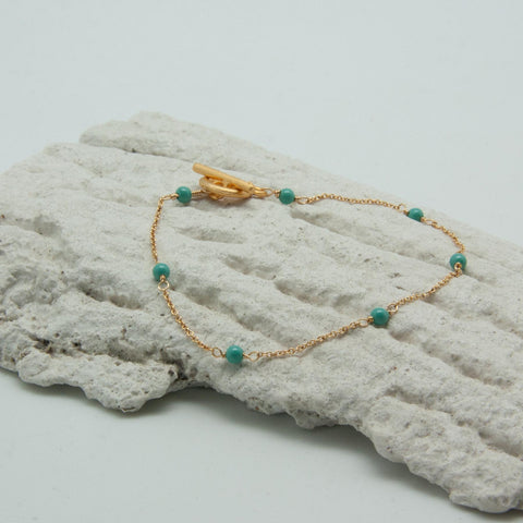 Mini Dot Gold-Plated Jade Bracelet
