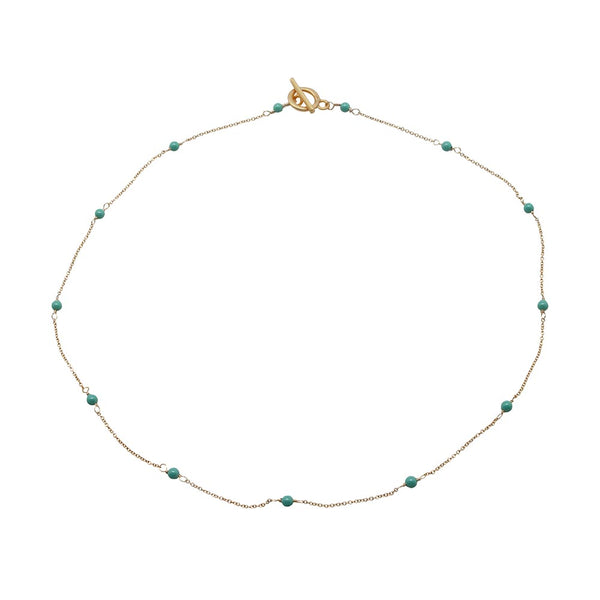 Mini Dot Gold-Plated Jade Chain