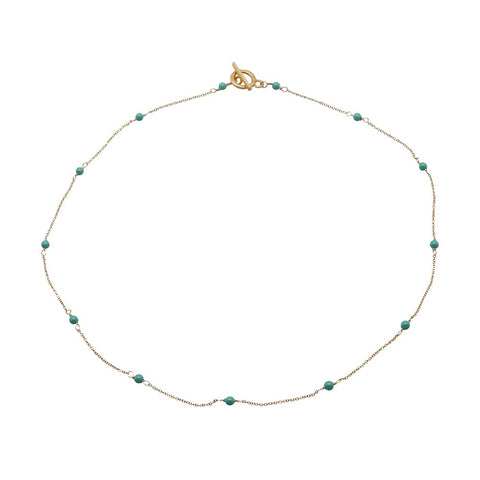 Mini Dot Gold-Plated Jade Chain