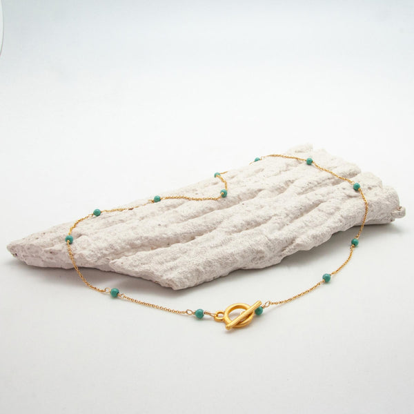 Mini Dot Gold-Plated Jade Chain