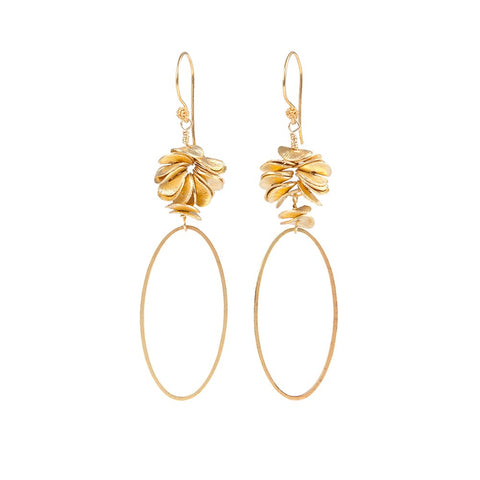 Oval Gold-Plated Drop Earrings
