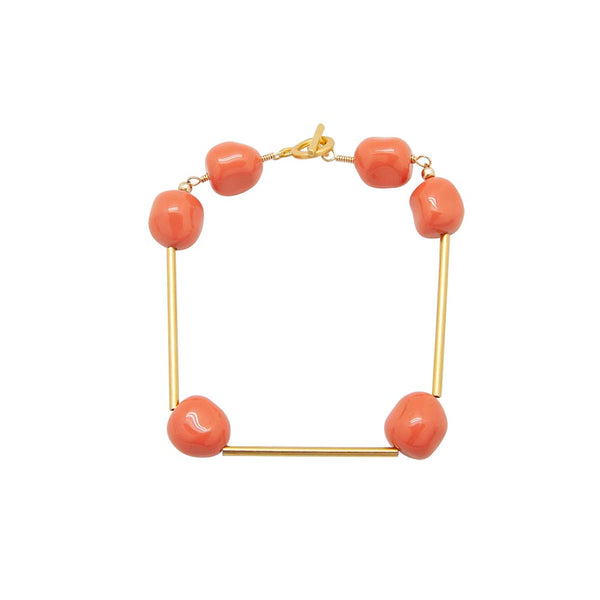 Nugget Coral Tube Bracelet