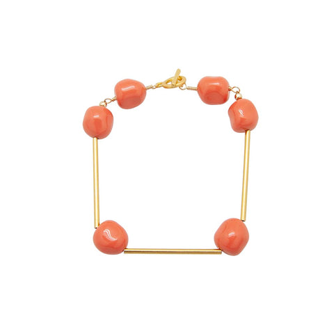 Nugget Coral Tube Bracelet