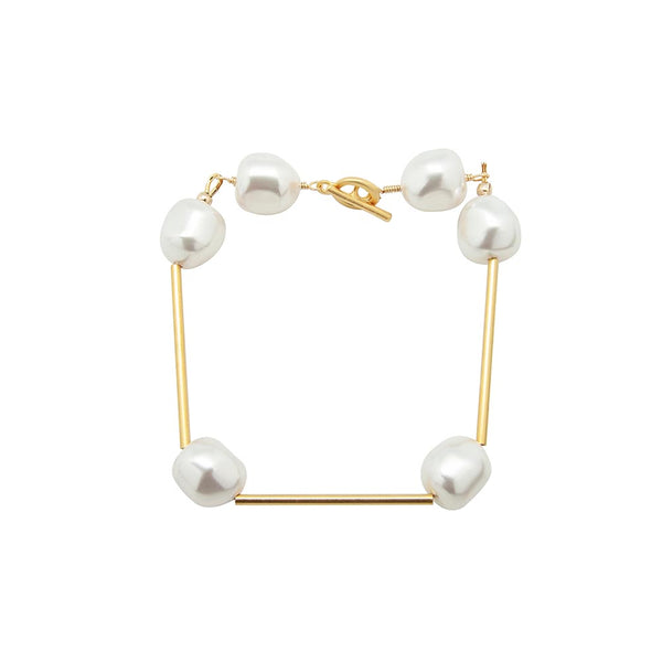 Nugget Pearl Tube Bracelet
