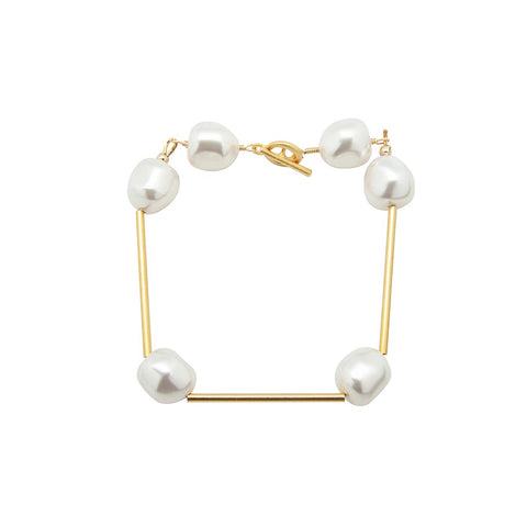 Nugget Pearl Tube Bracelet