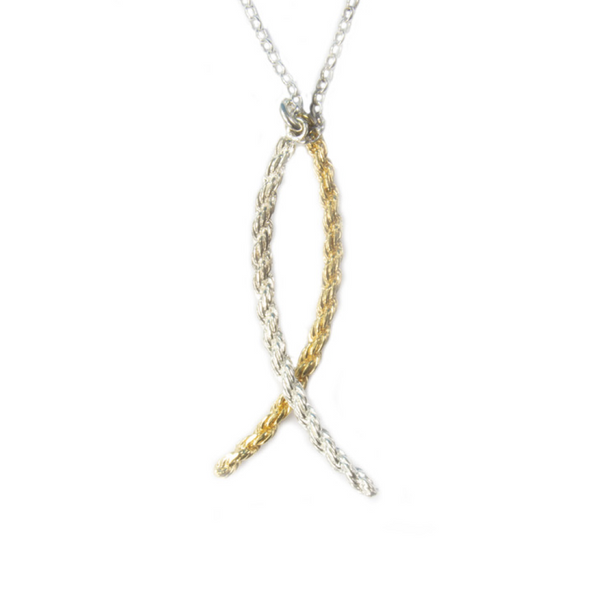 Rope Arc Sterling Silver & Gold-Plated Double Necklace