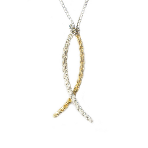Rope Arc Sterling Silver & Gold-Plated Double Necklace