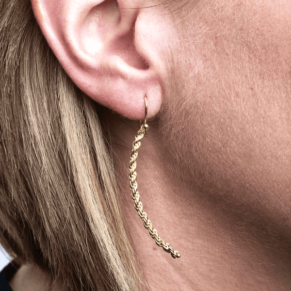 Rope Arc Sterling Silver & Gold Plated Drop Earrings
