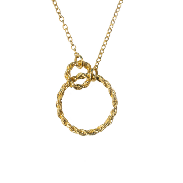 Rope Circle Sterling Silver & Gold-Plated Double Necklace