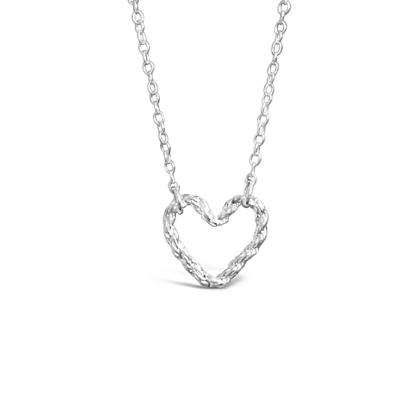 Rope Heart Sterling Silver Pendant Necklace