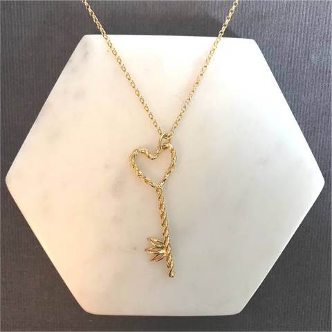 Heart Key Sterling Silver & Gold-Plated Amulet Pendant Necklace