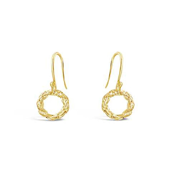 Rope Circle Sterling Silver & Gold-Plated Mini Drop Earrings