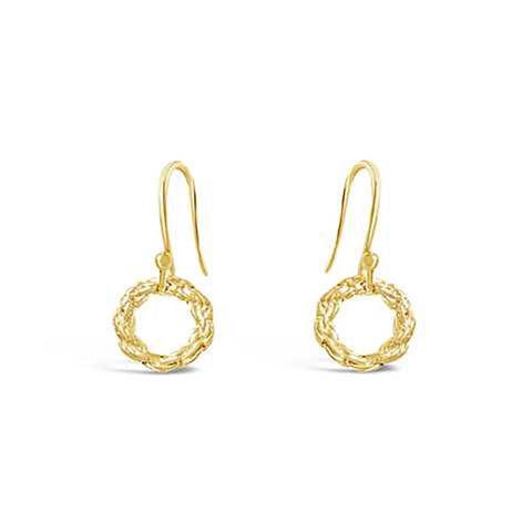 Rope Circle Sterling Silver & Gold-Plated Mini Drop Earrings