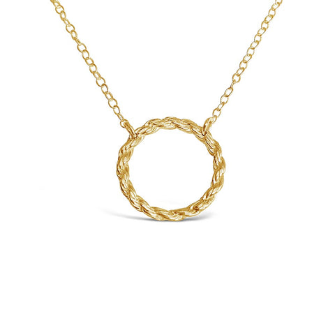 Rope Circle Sterling Silver & Gold-Plated Pendant Necklace