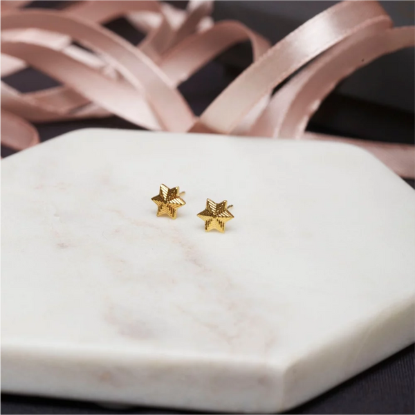 Star Silver & Gold-Plated Stud Earrings